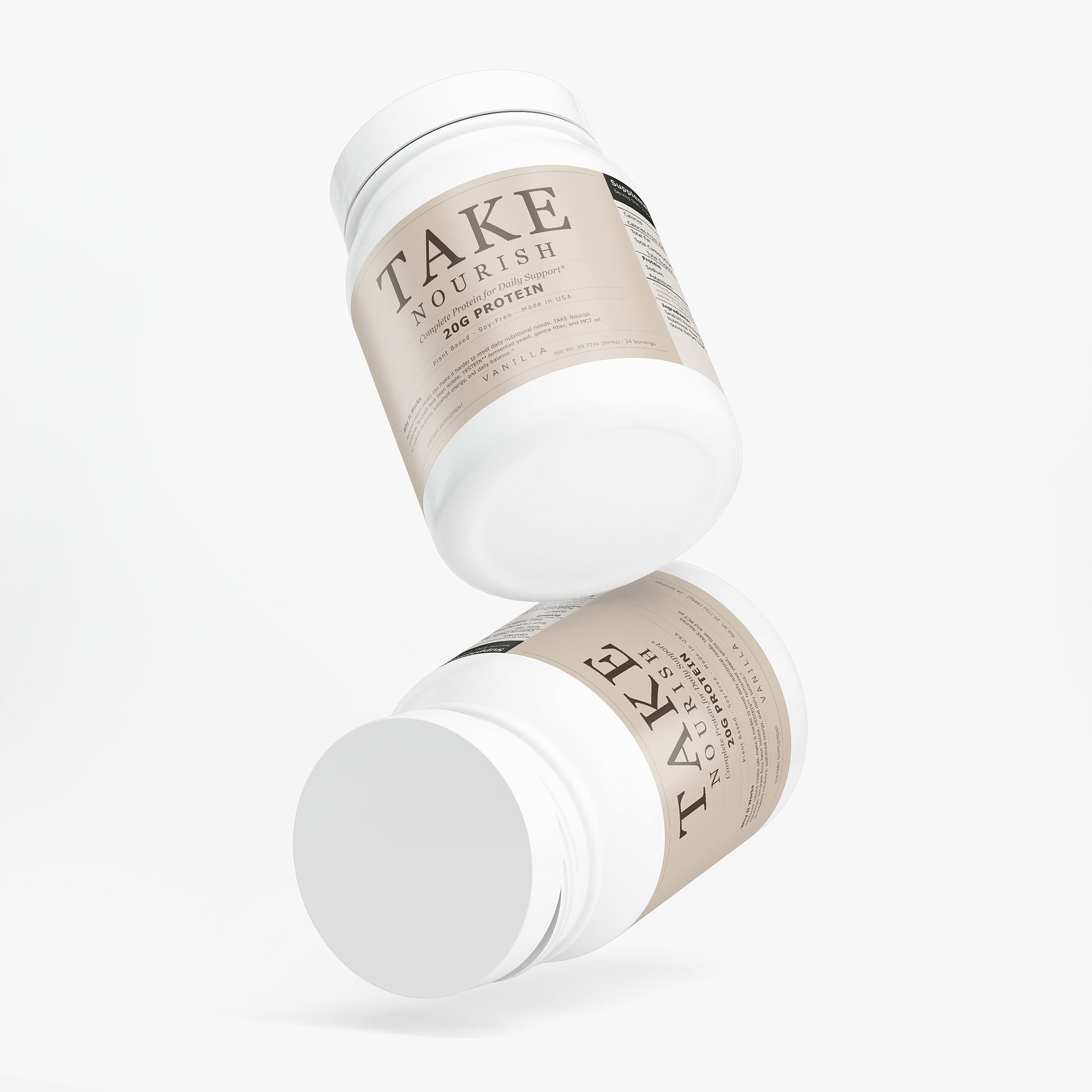 TAKE Nourish Vanilla plant protein label, panel 4 of 5