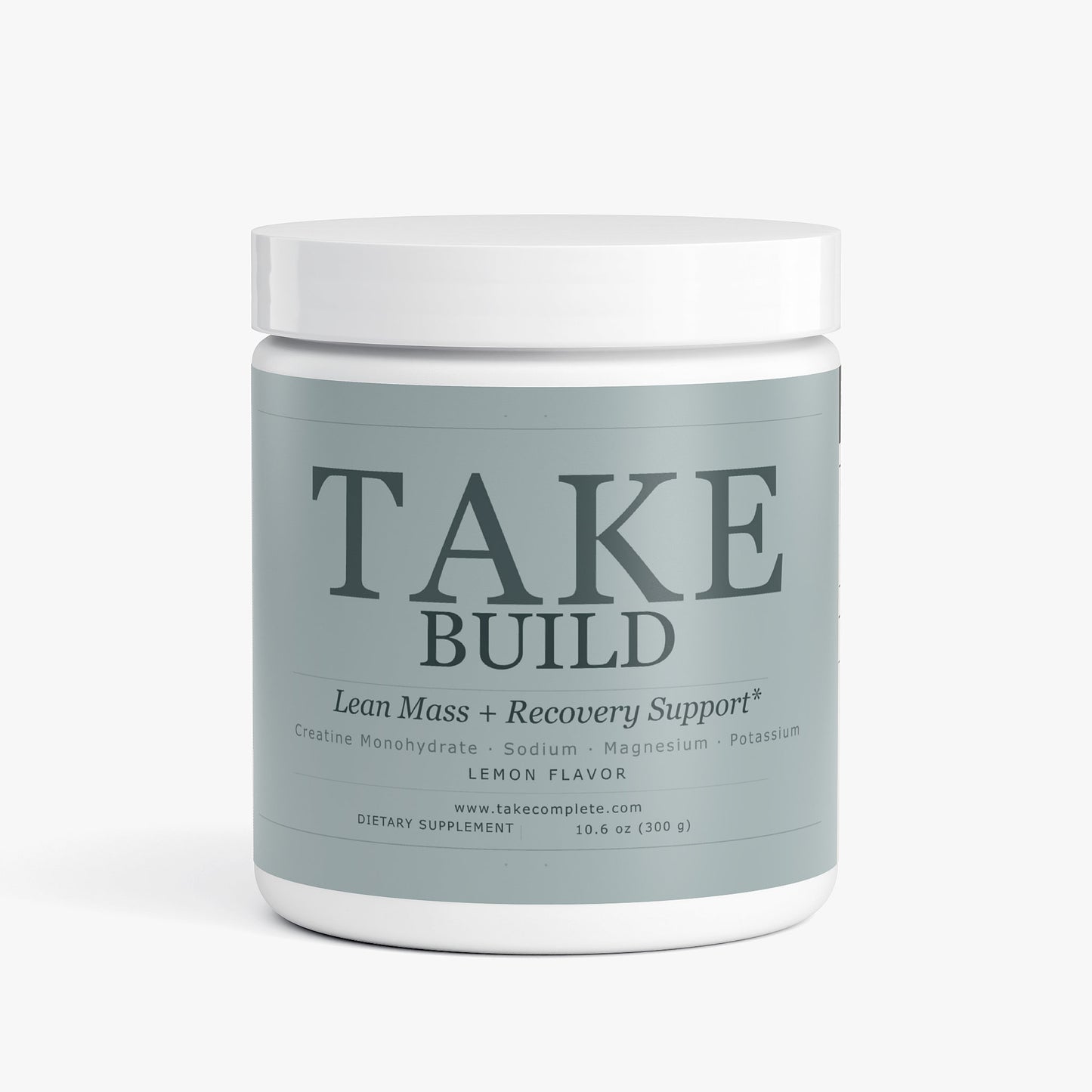 TAKE Build creatine electrolyte powder label, panel 1 of 5