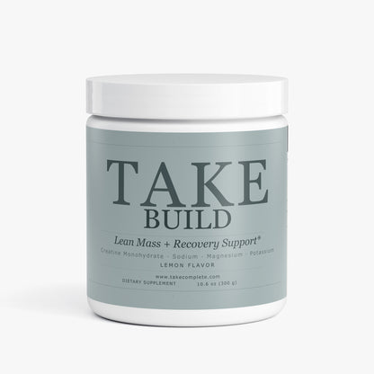 TAKE Build creatine electrolyte powder label, panel 1 of 5