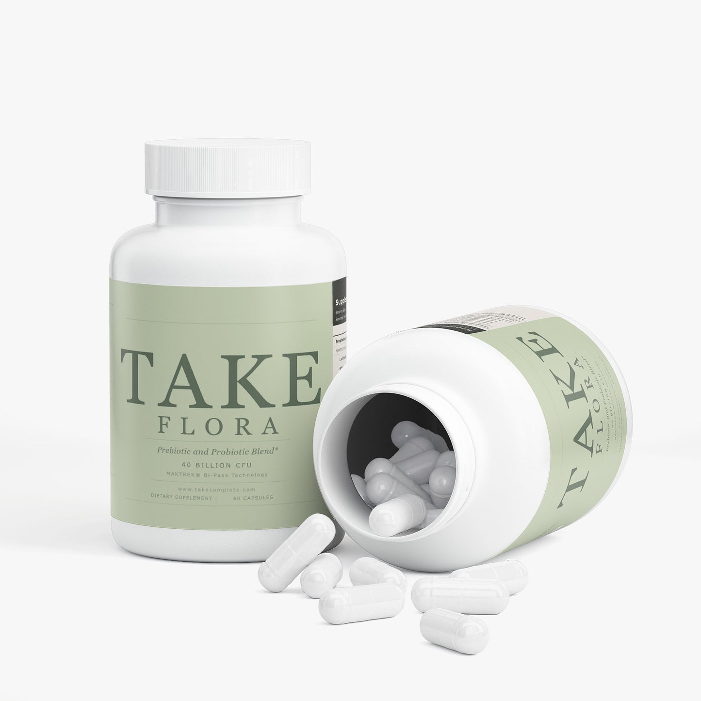 TAKE Flora probiotic label, panel 3 of 5