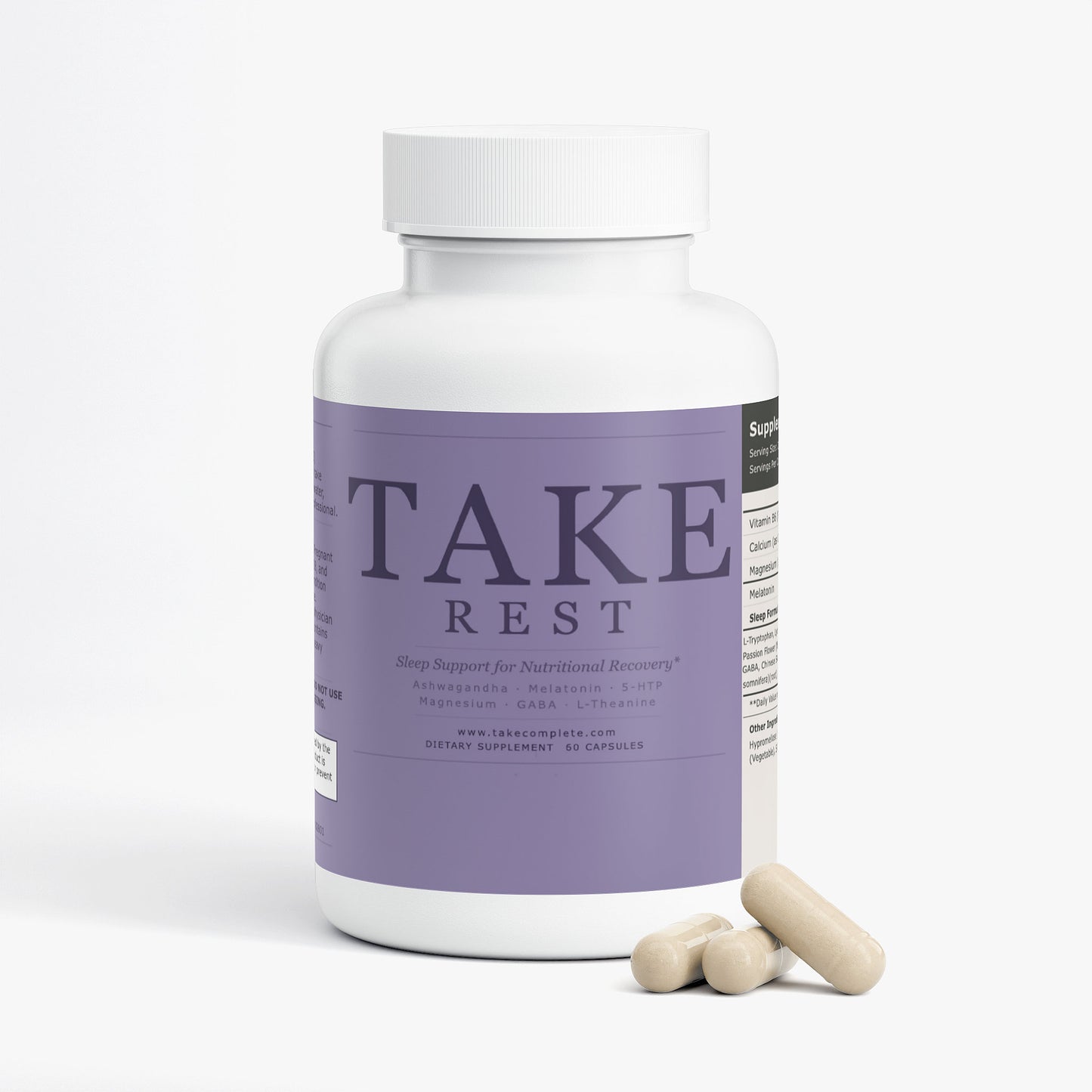 TAKE Rest sleep support label, panel 2 of 4