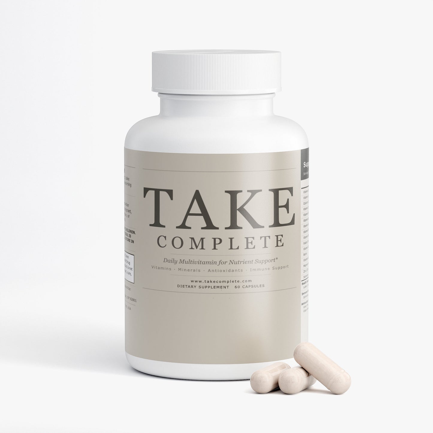 TAKE Complete multivitamin label, panel 2 of 5