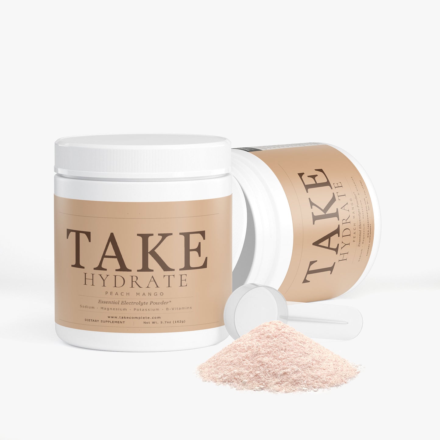 TAKE Hydrate Peach Mango electrolyte powder label, panel 3 of 5