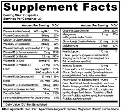 TAKE Complete supplement facts label