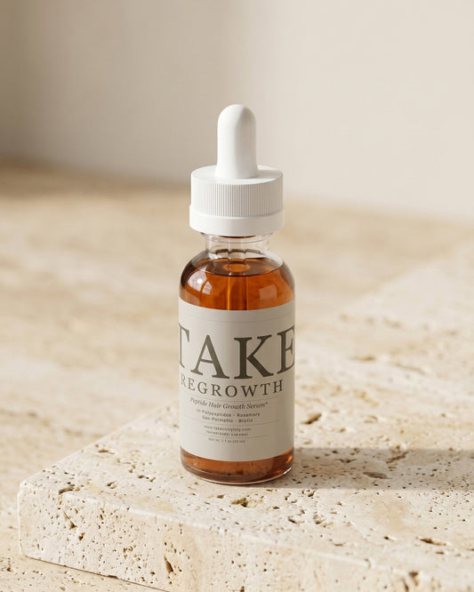TAKE Regrowth five-peptide hair growth serum for GLP-1 hair loss and telogen effluvium